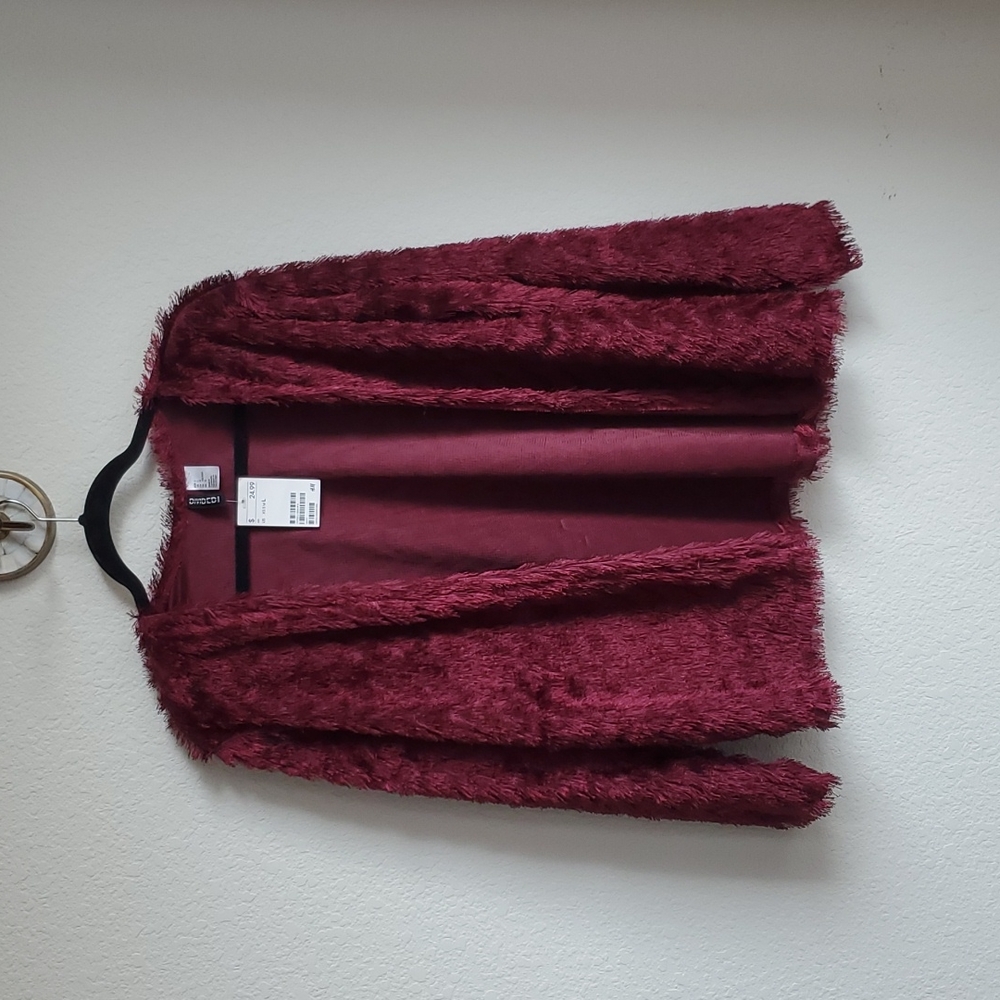 H&M Divided Fringe Cardigan Wine (L)